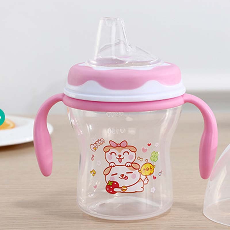 Safely Baby Water Milk Training Bottle Children Leak-proof Drinking Cups Baby Sippy Cup Feeding Drinking Handle Bottles 240ML